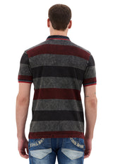 Erkek Çizgili Polo Yaka Tişört Slim Fit Pamuklu Günlük Şık T-Shirt CT859
