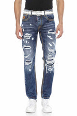 CD670 Cep Detaylı Destroyed Straight Fit Erkek Jean Pantolon