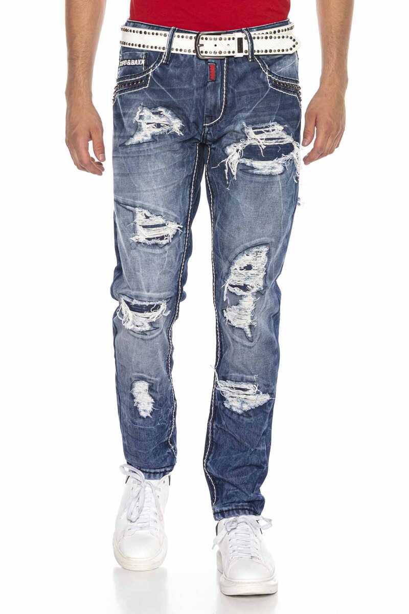 CD644 Cep Detaylı Relax Fit Destroyed Erkek Jean Pantolon