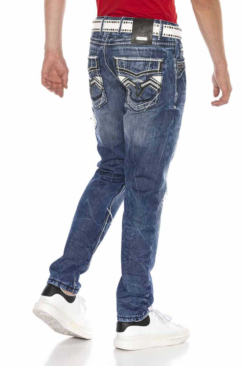 CD644 Cep Detaylı Relax Fit Destroyed Erkek Jean Pantolon