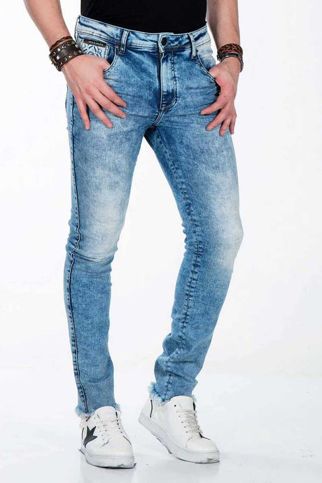 CD445 Eskitilmiş Denim Slim Fit Jean Pantolon