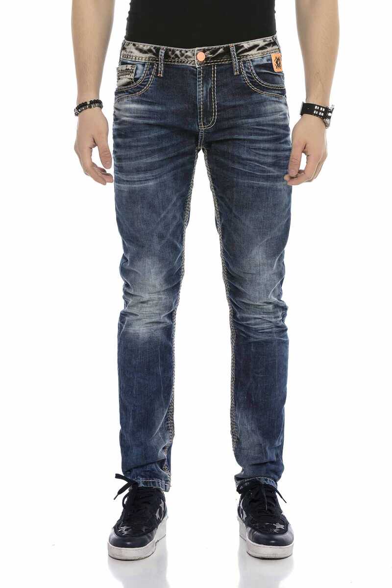 CD593 Neon Etiketli Kalın  Dikişli Jeans