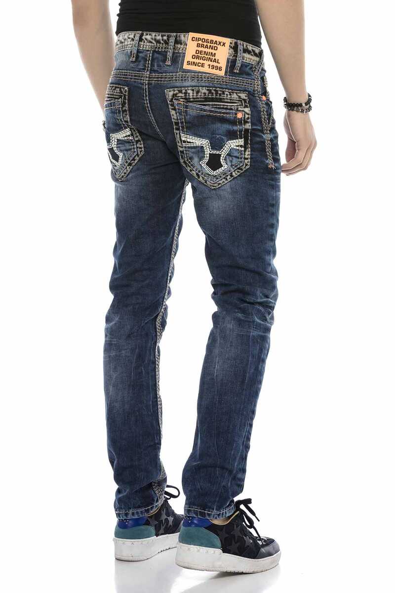 CD593 Neon Etiketli Kalın  Dikişli Jeans