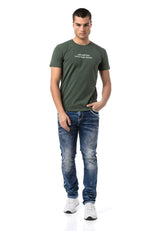 Erkek Regular Fit Baskılı Pamuklu T-shirt CT827
