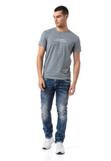Erkek Regular Fit Baskılı Pamuklu T-shirt CT827