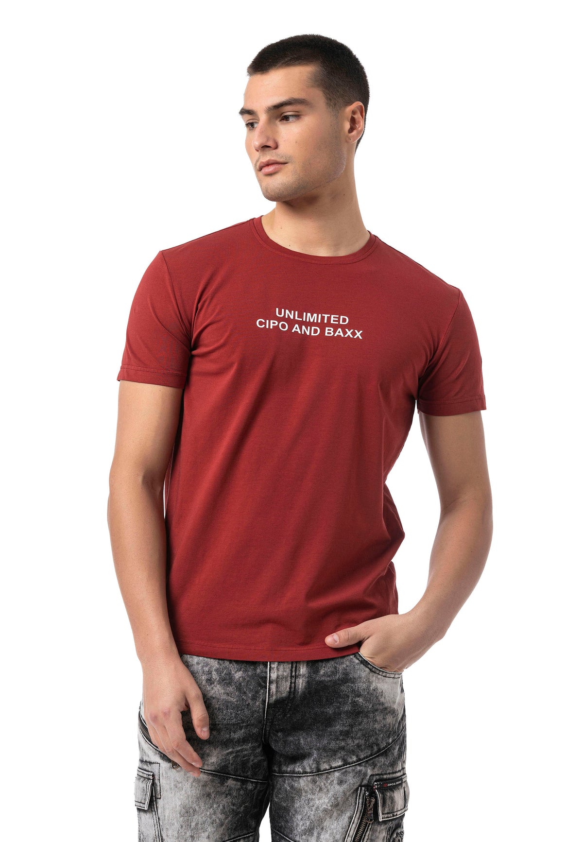 Erkek Regular Fit Baskılı Pamuklu T-shirt CT827