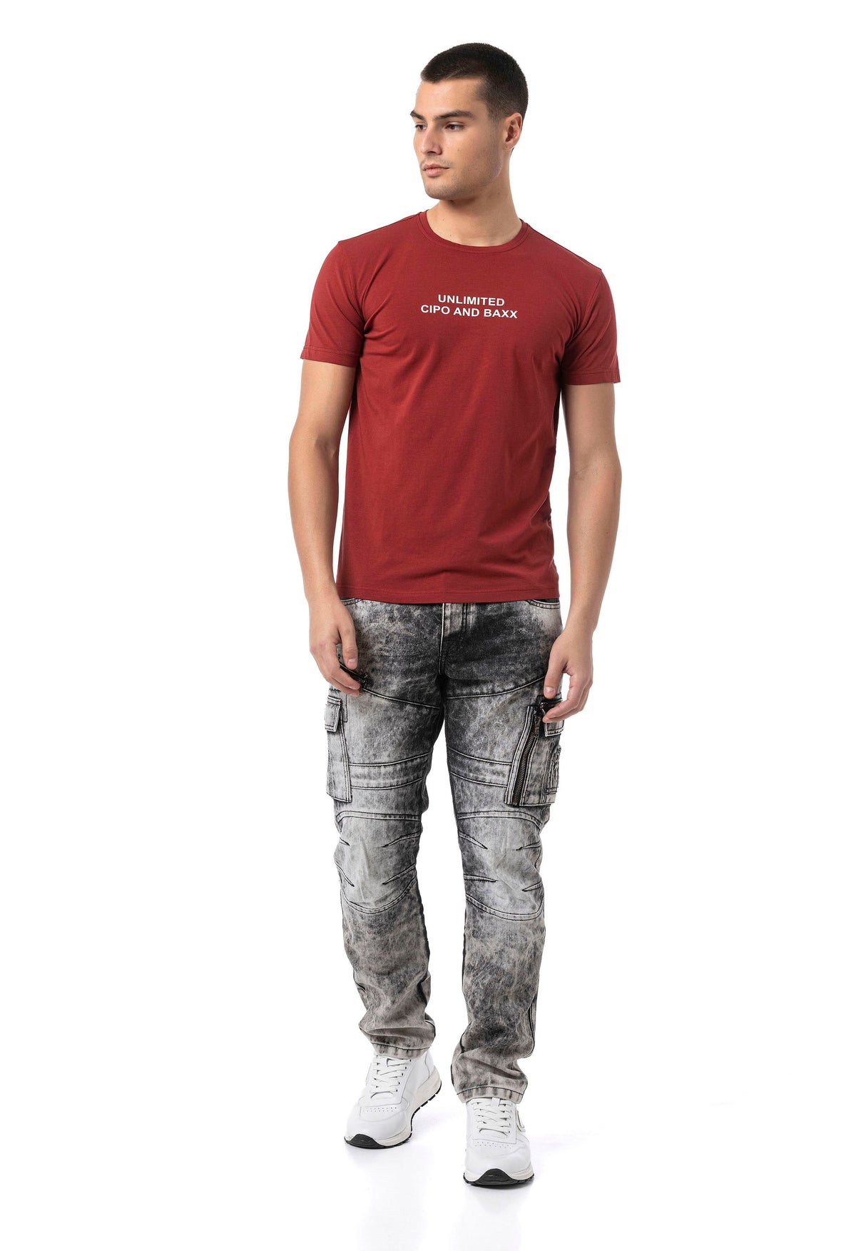 Erkek Regular Fit Baskılı Pamuklu T-shirt CT827