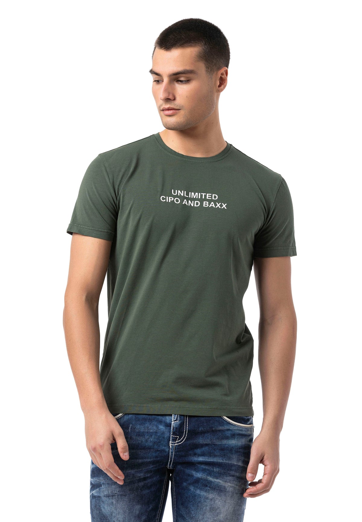 Erkek Regular Fit Baskılı Pamuklu T-shirt CT827