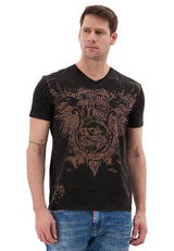 Erkek T-Shirt Bisiklet Yaka Günlük Rahat Kesim Pamuklu Baskılı Tshirt CT856