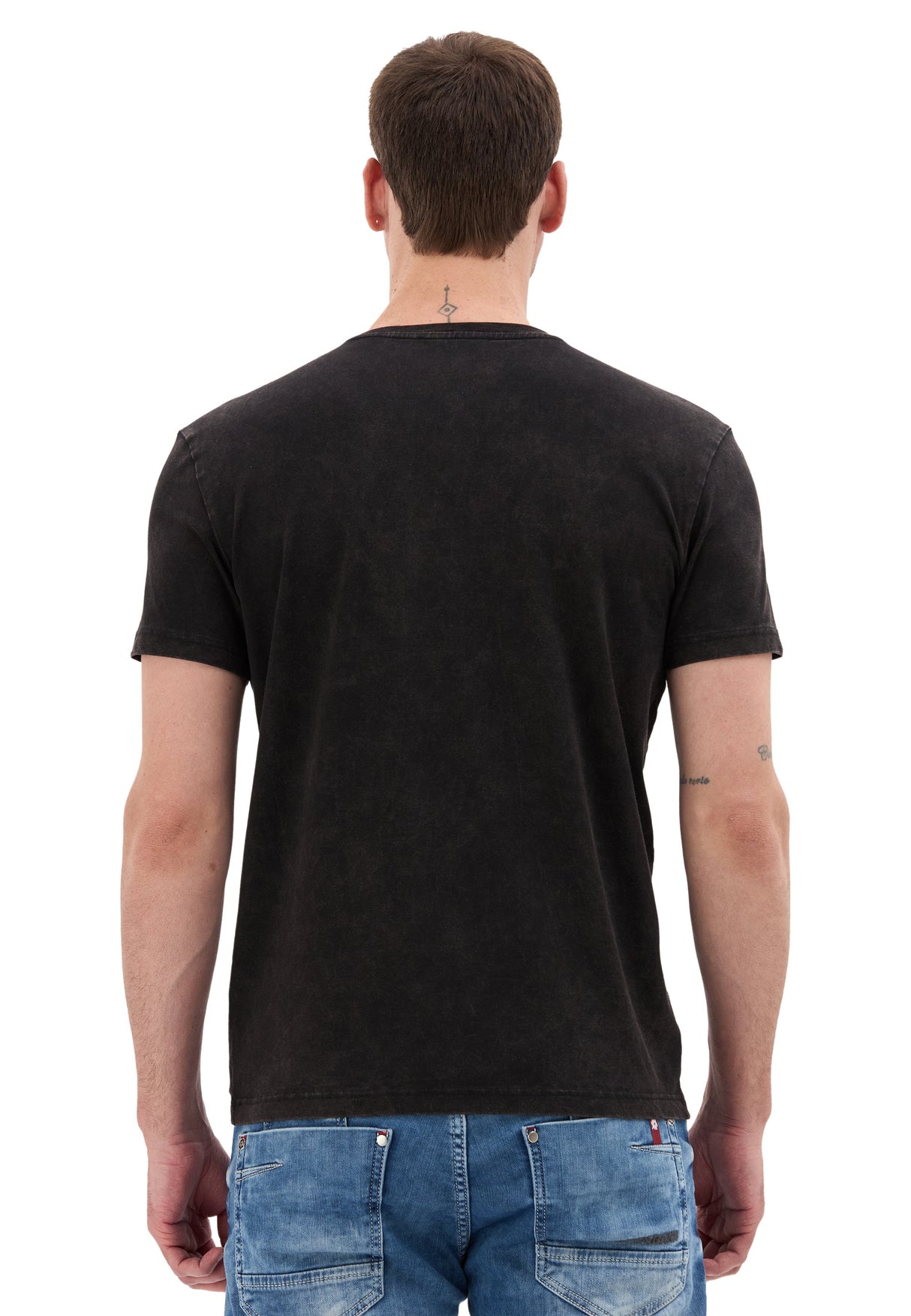 Erkek T-Shirt Bisiklet Yaka Günlük Rahat Kesim Pamuklu Baskılı Tshirt CT856