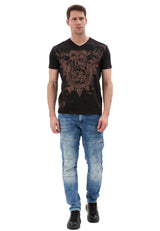 Erkek T-Shirt Bisiklet Yaka Günlük Rahat Kesim Pamuklu Baskılı Tshirt CT856