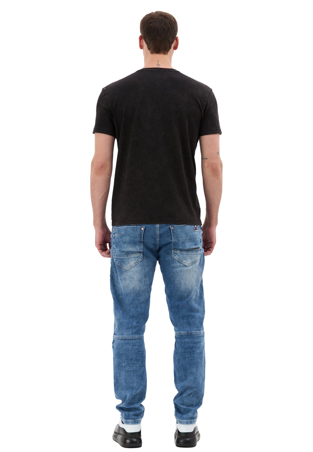 Erkek T-Shirt Bisiklet Yaka Günlük Rahat Kesim Pamuklu Baskılı Tshirt CT856
