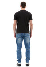 Erkek T-Shirt Bisiklet Yaka Günlük Rahat Kesim Pamuklu Baskılı Tshirt CT856