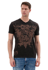 Erkek T-Shirt Bisiklet Yaka Günlük Rahat Kesim Pamuklu Baskılı Tshirt CT856