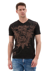Erkek T-Shirt Bisiklet Yaka Günlük Rahat Kesim Pamuklu Baskılı Tshirt CT856