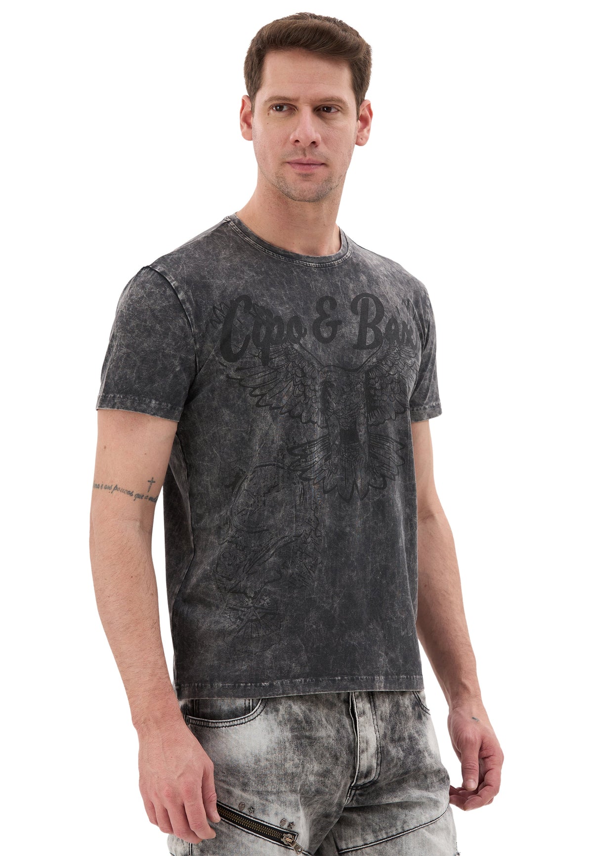 Erkek Vintage Görünümlü Regular Fit T-Shirt CT833