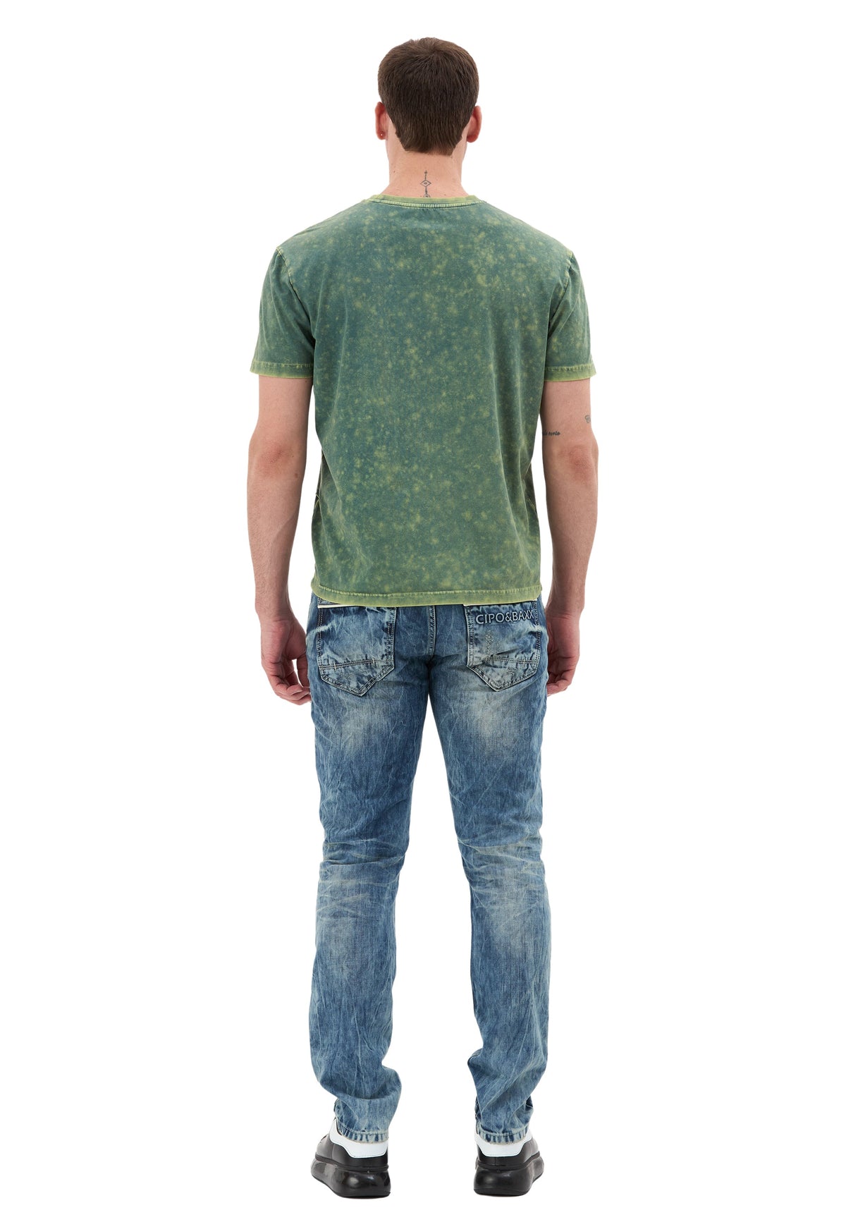 Erkek Yıkamalı Tişört Casual Tarz CT853