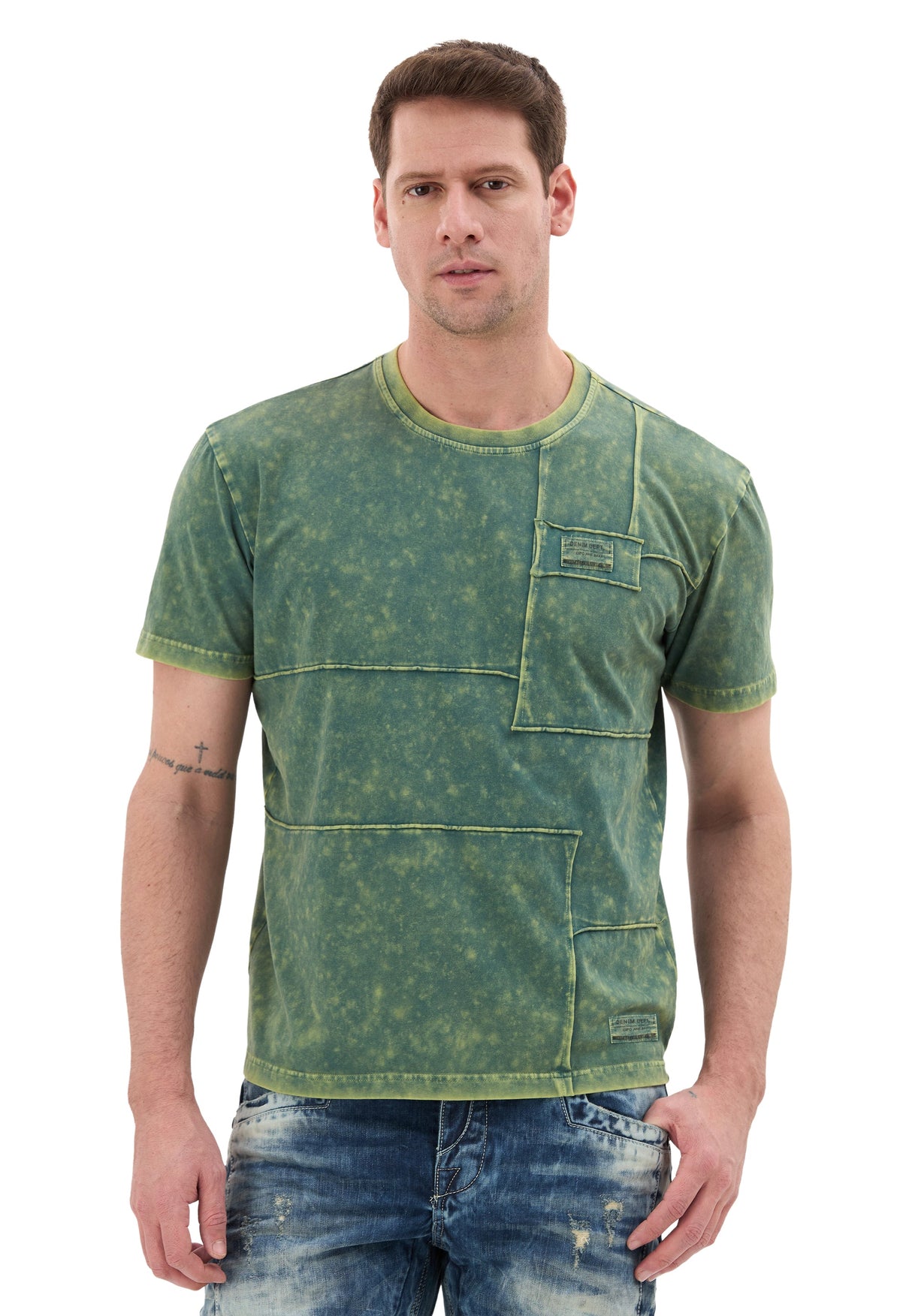 Erkek Yıkamalı Tişört Casual Tarz CT853