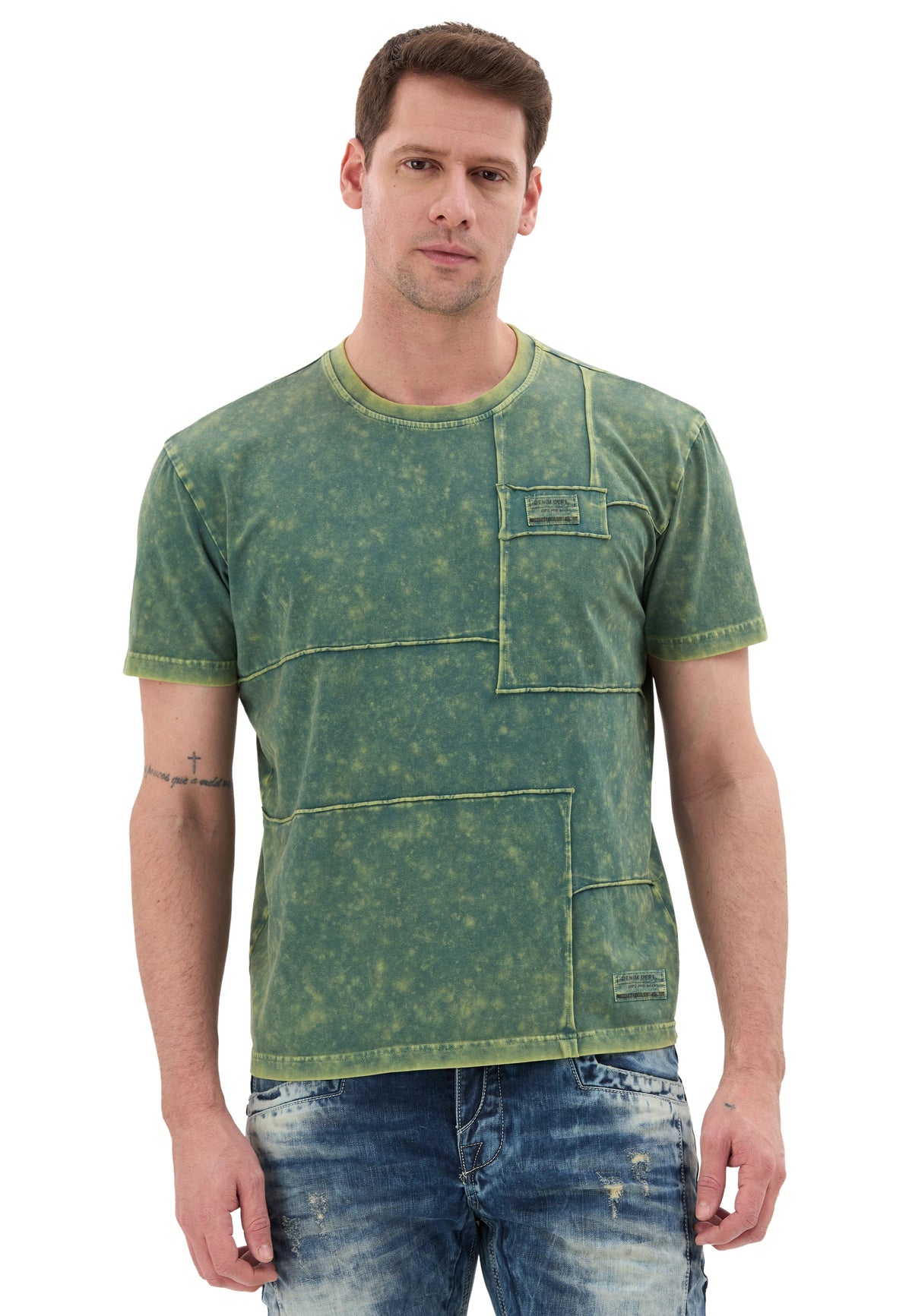 Erkek Yıkamalı Tişört Casual Tarz CT853