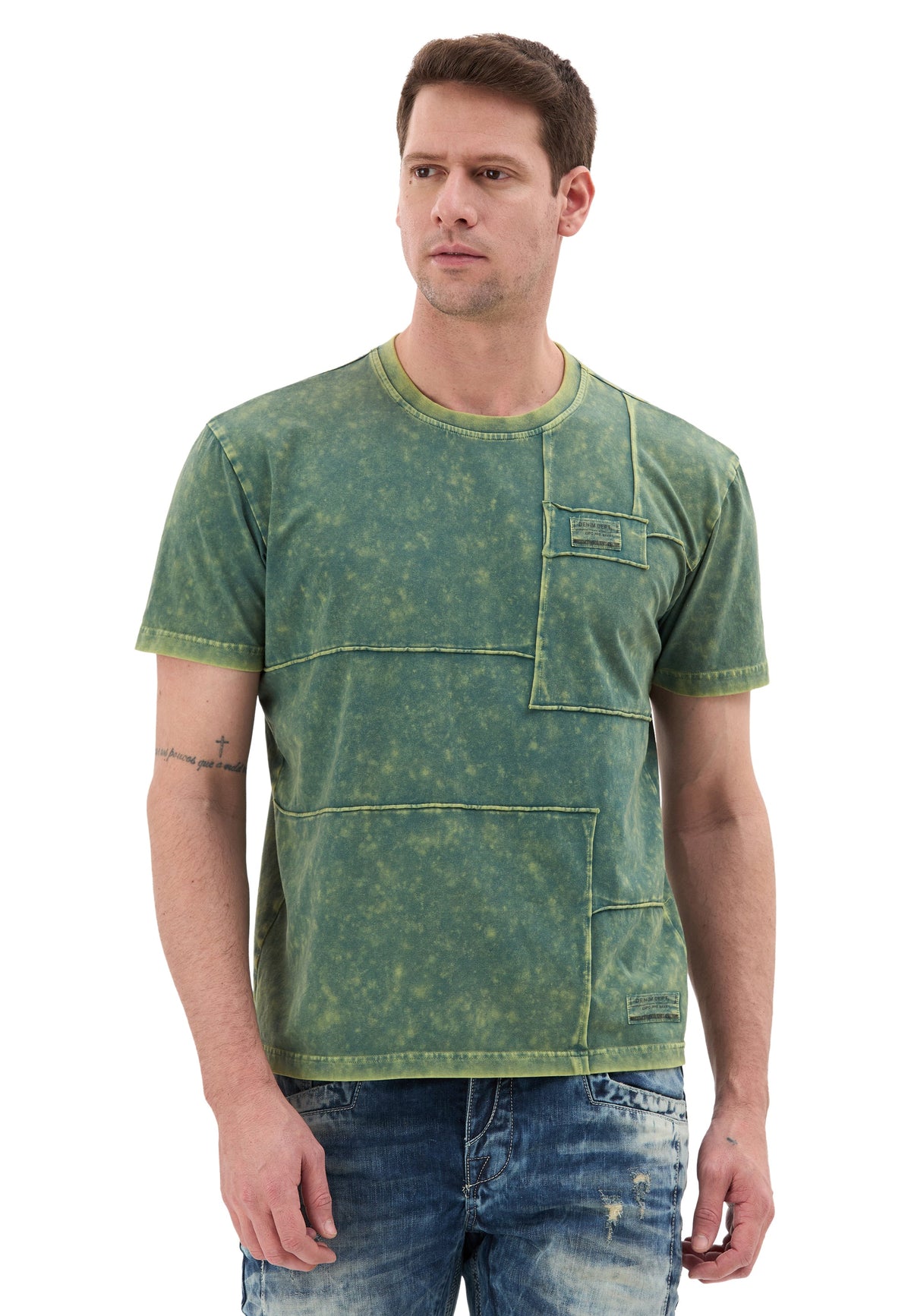 Erkek Yıkamalı Tişört Casual Tarz CT853