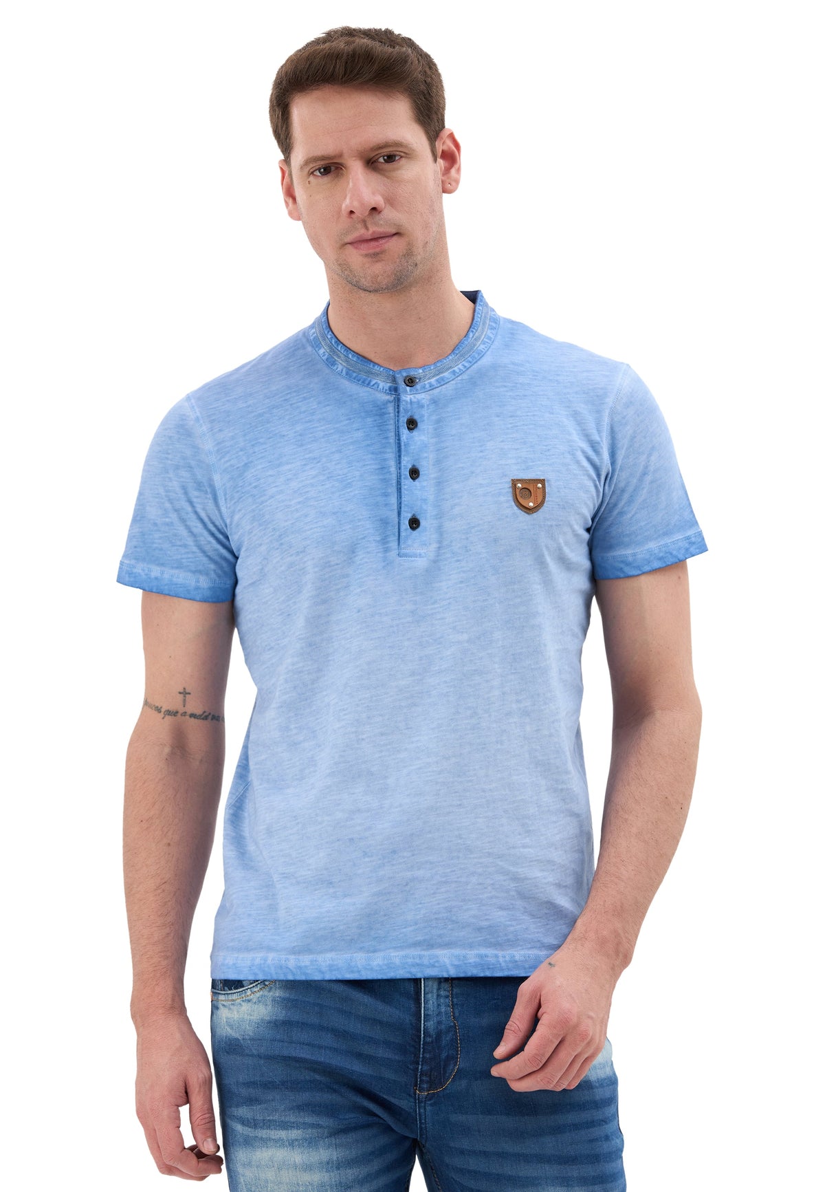 Hakim Yaka Düğmeli Basic Erkek T-Shirt CT835