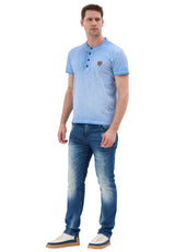 Hakim Yaka Düğmeli Basic Erkek T-Shirt CT835