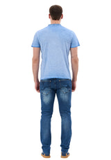 Hakim Yaka Düğmeli Basic Erkek T-Shirt CT835