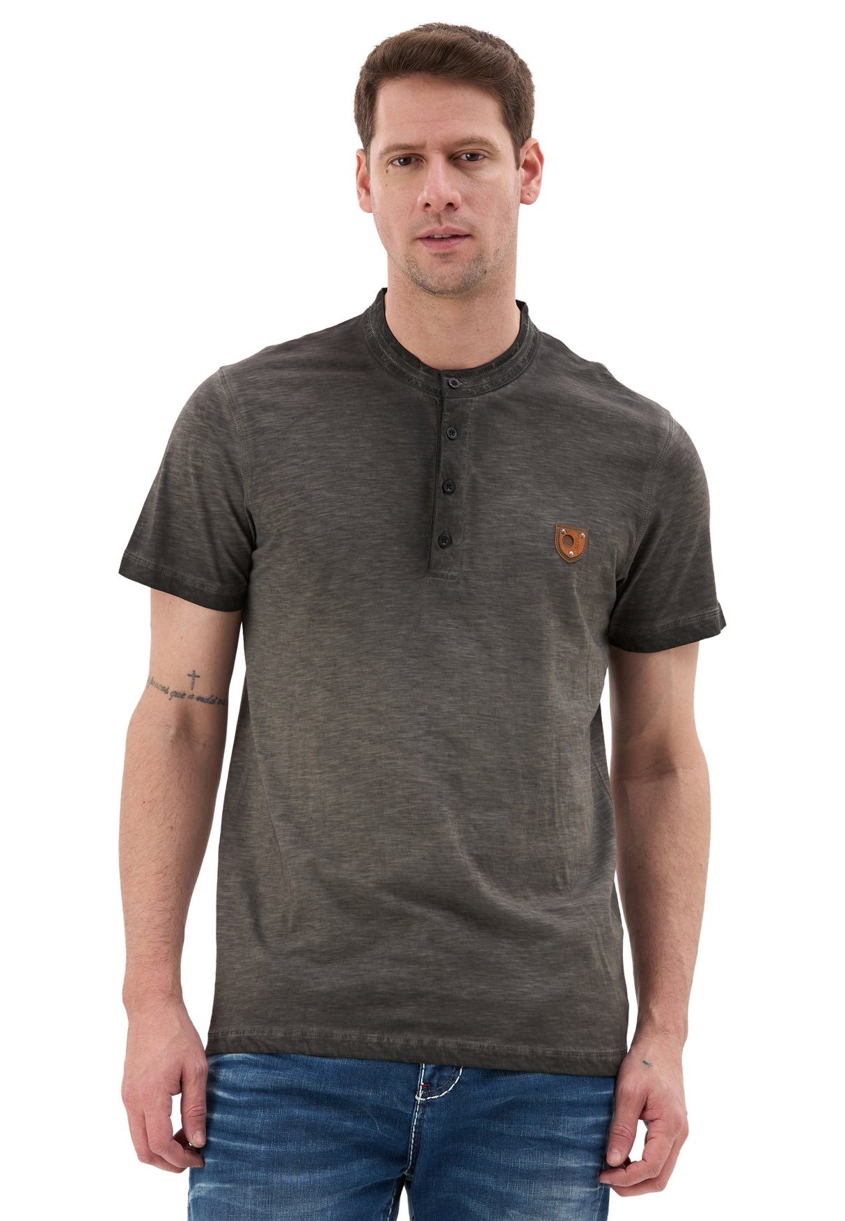 Hakim Yaka Düğmeli Basic Erkek T-Shirt CT835
