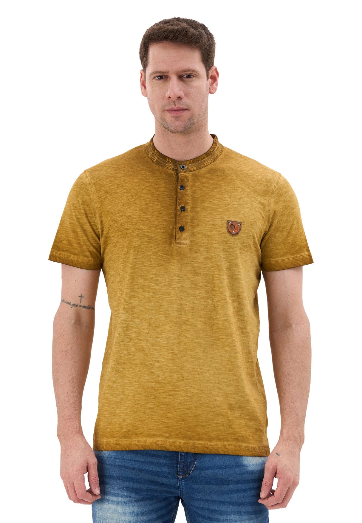 Hakim Yaka Düğmeli Basic Erkek T-Shirt CT835