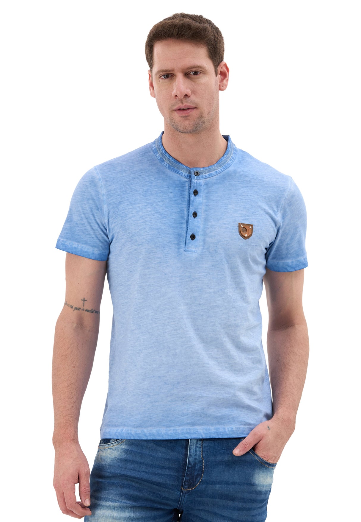 Hakim Yaka Düğmeli Basic Erkek T-Shirt CT835