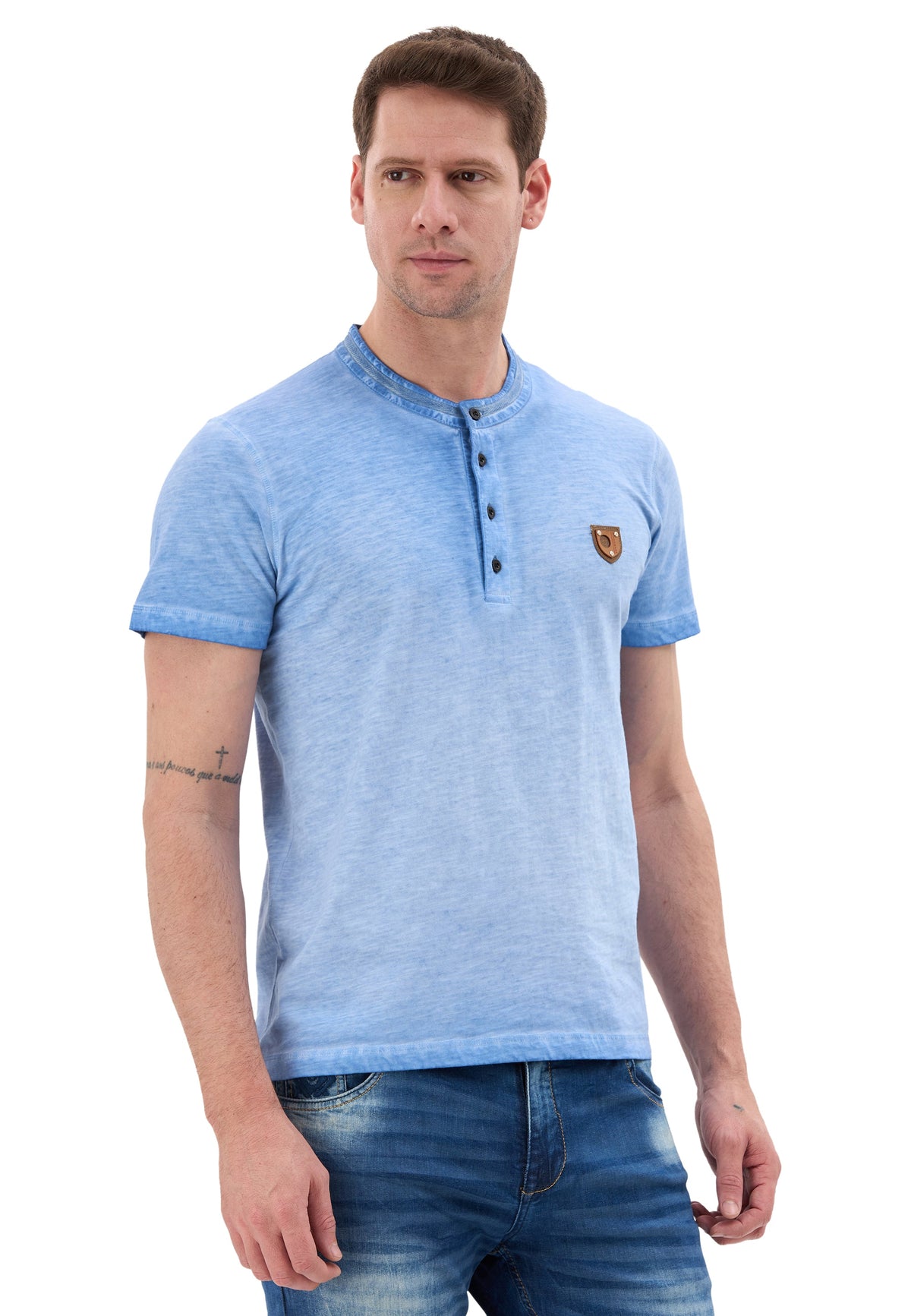 Hakim Yaka Düğmeli Basic Erkek T-Shirt CT835