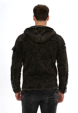Erkek Kapüşonlu Fermuarlı Çok Cepli Sweatshirt CL611