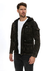 Erkek Kapüşonlu Fermuarlı Çok Cepli Sweatshirt CL611