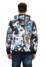 Erkek Kapüşonlu Desenli Regular Fit Sweatshirt CL615