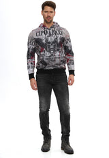 Erkek Kapüşonlu Baskılı Regular Fit Sweatshirt CL614