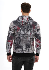 Erkek Kapüşonlu Baskılı Regular Fit Sweatshirt CL614