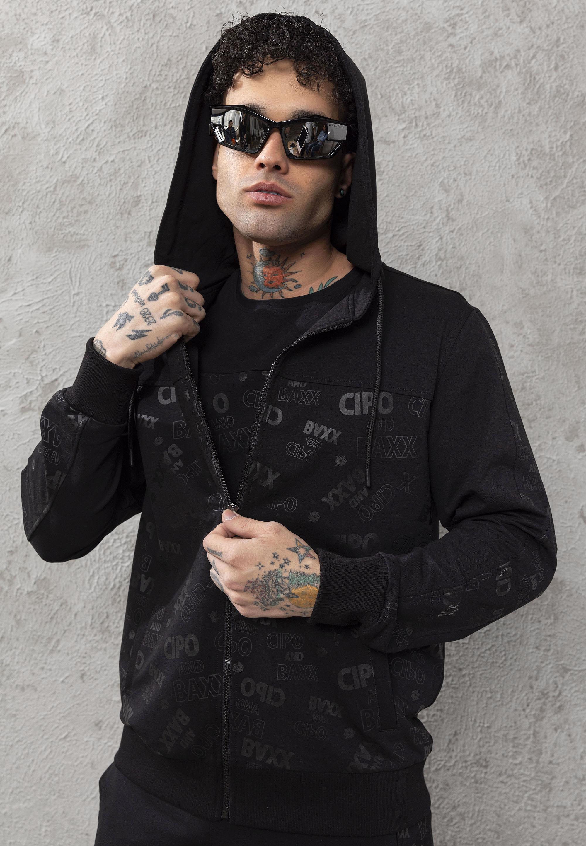 CL564 Marka Logo Baskılı Marjinal Kapşonlu Erkek Sweatshirt – Cipo