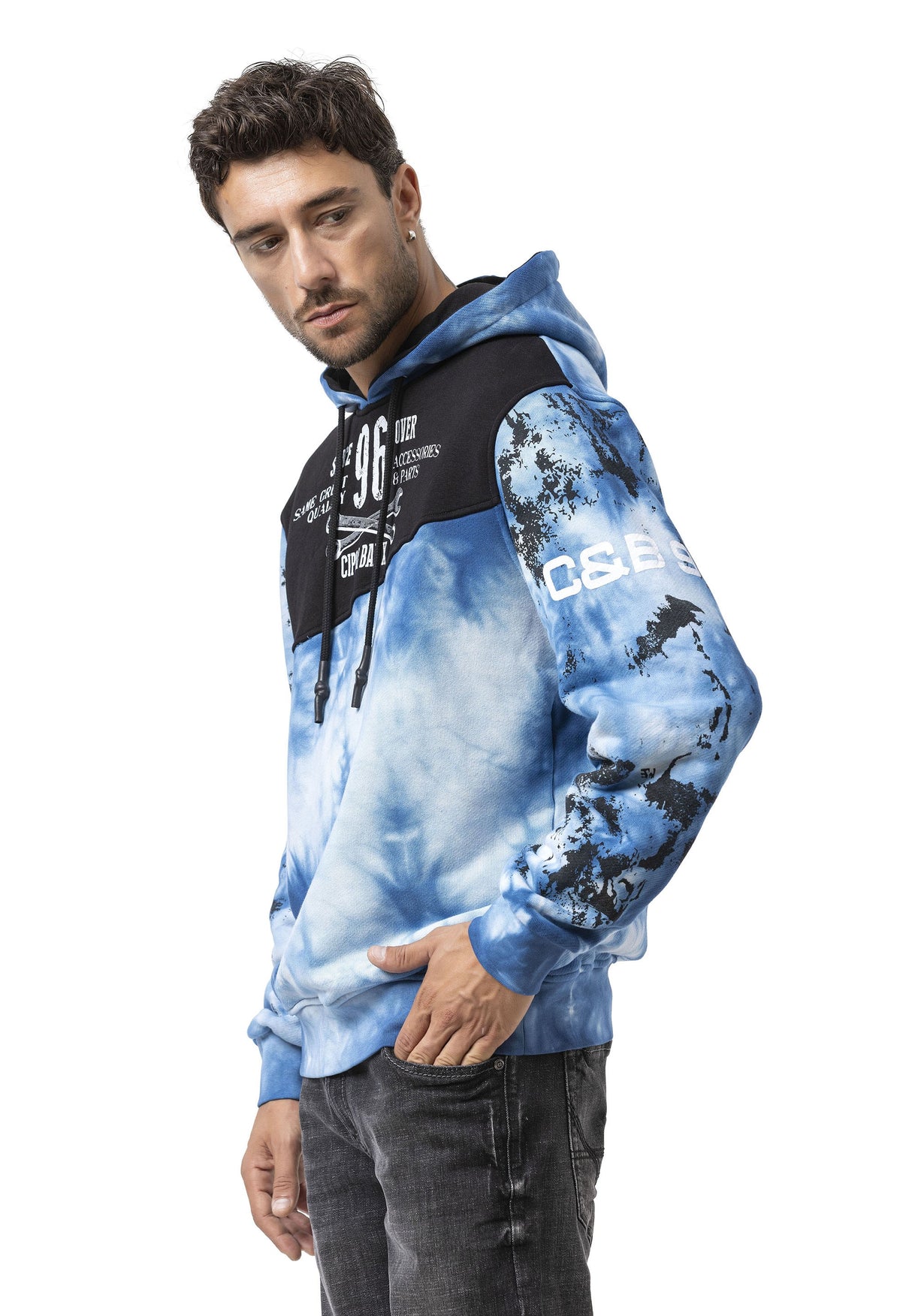 CL593 Erkek Hoodie Sweatshirt – Modern Baskılı, Kapüşonlu, Rahat Kesim Sweatshirt
