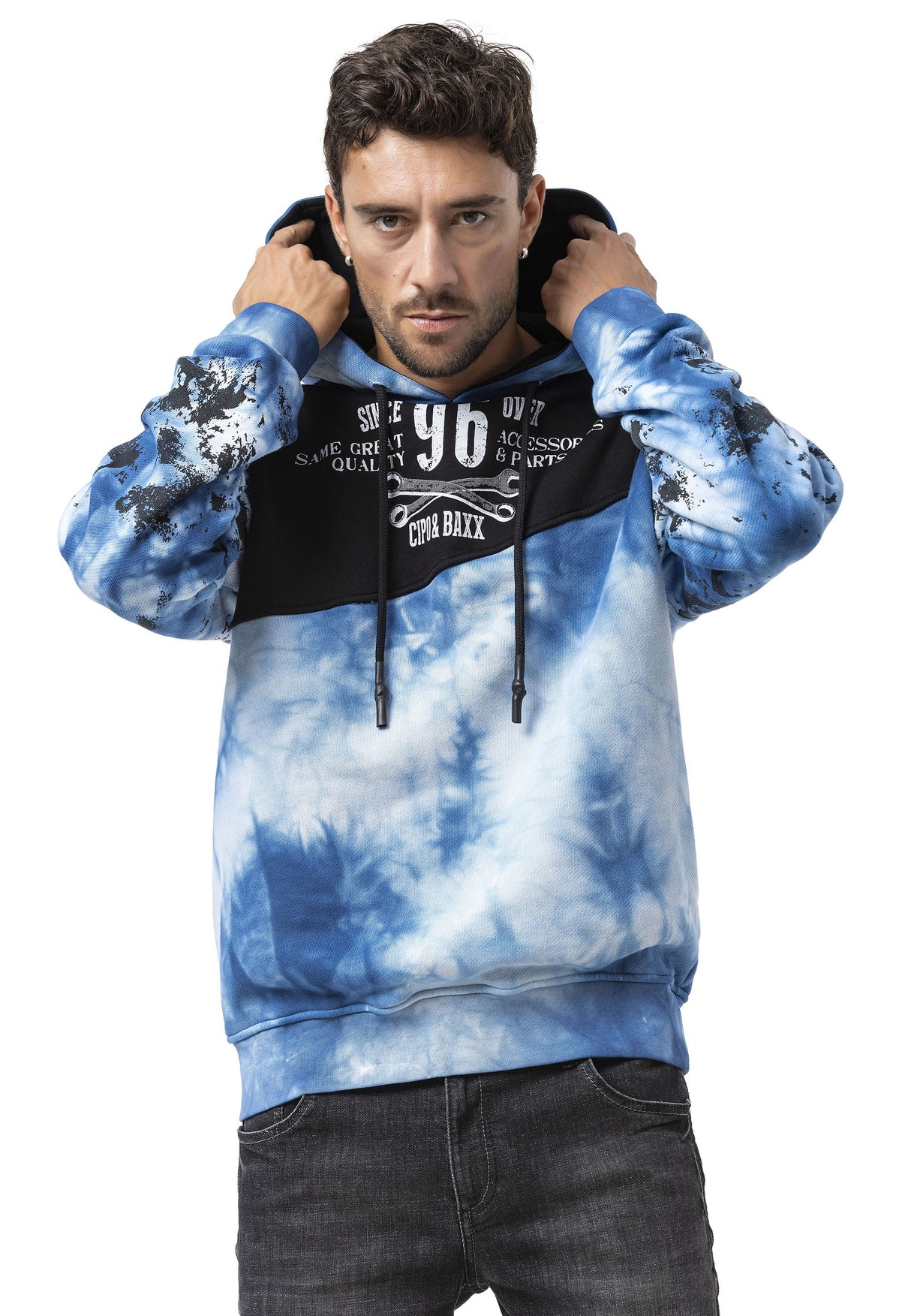 CL593 Erkek Hoodie Sweatshirt – Modern Baskılı, Kapüşonlu, Rahat Kesim Sweatshirt