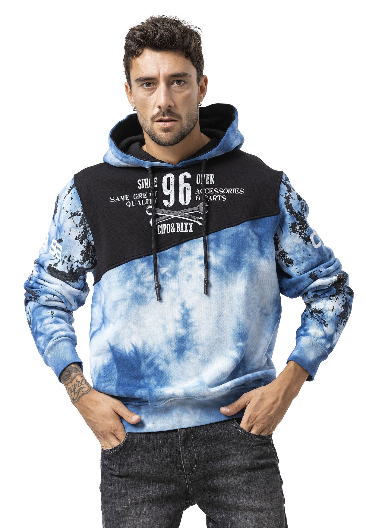 CL593 Erkek Hoodie Sweatshirt – Modern Baskılı, Kapüşonlu, Rahat Kesim Sweatshirt