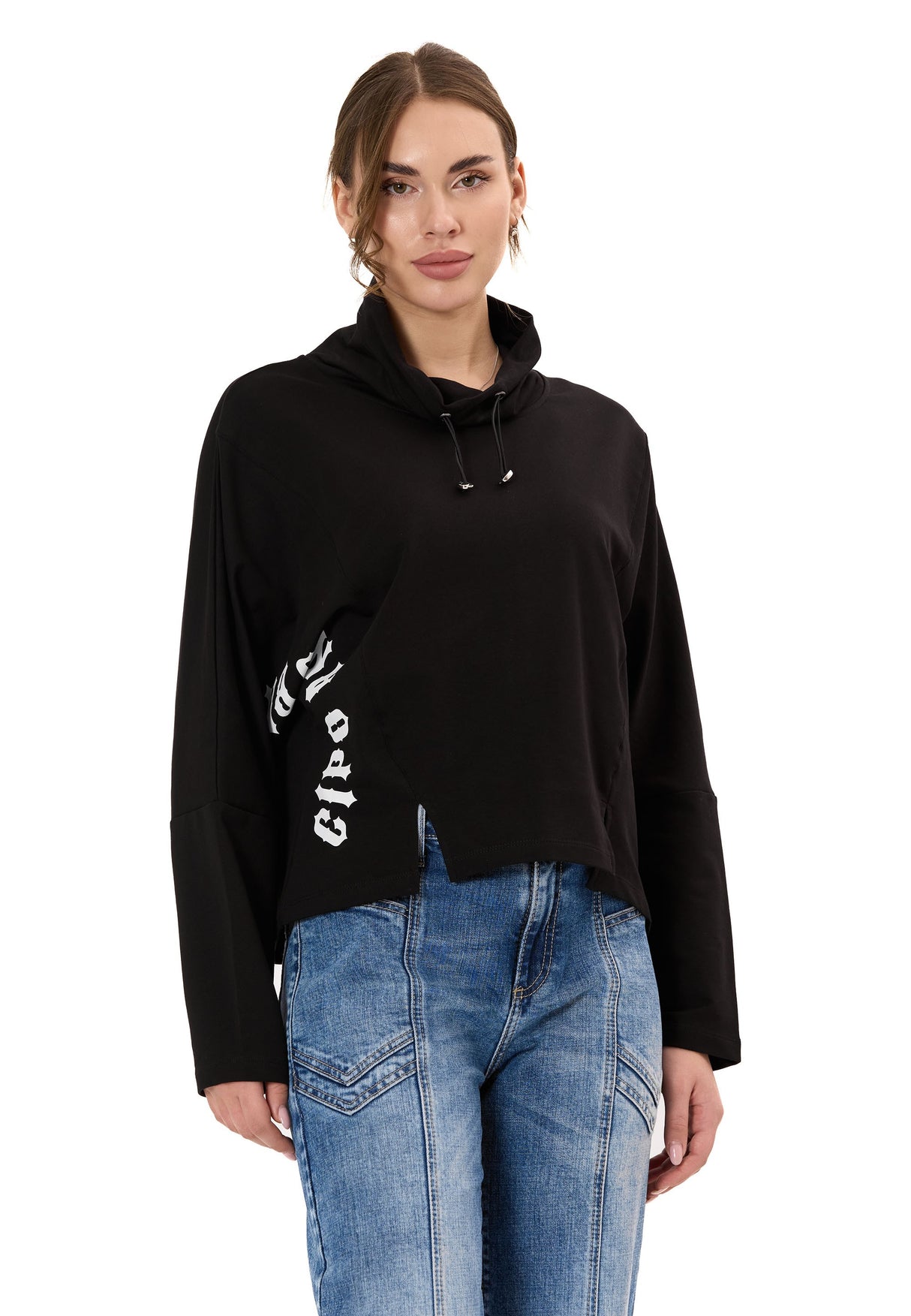 WL369 Kadın Kapüşonlu Hoodie Sweatshirt Rahat Şık ve Sokak Stiline Uygun