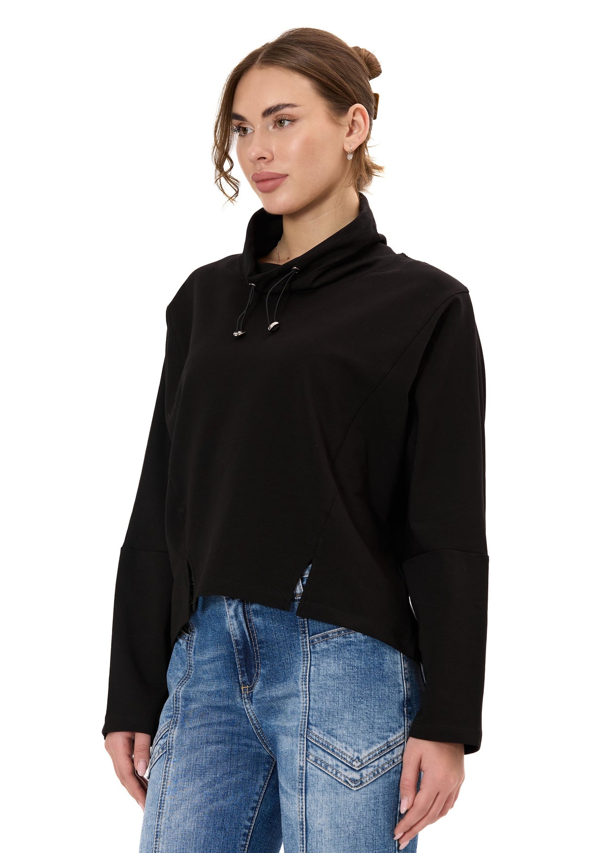 WL369 Kadın Kapüşonlu Hoodie Sweatshirt Rahat Şık ve Sokak Stiline Uygun