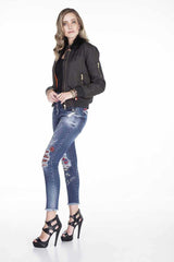 WJ141 Kadın Çıkarılabilir Kürt Yakalı Mont