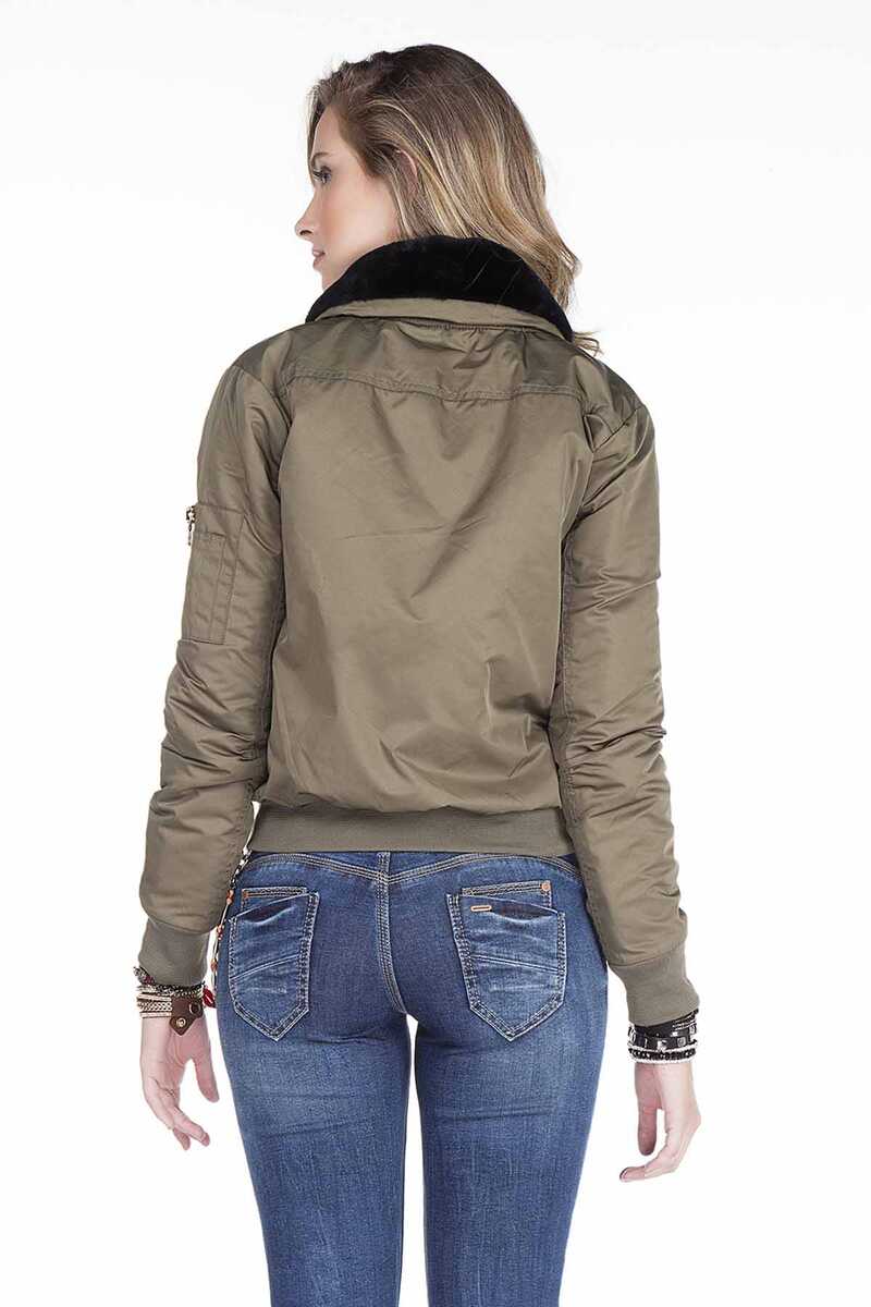 WJ141 Kadın Çıkarılabilir Kürt Yakalı Mont