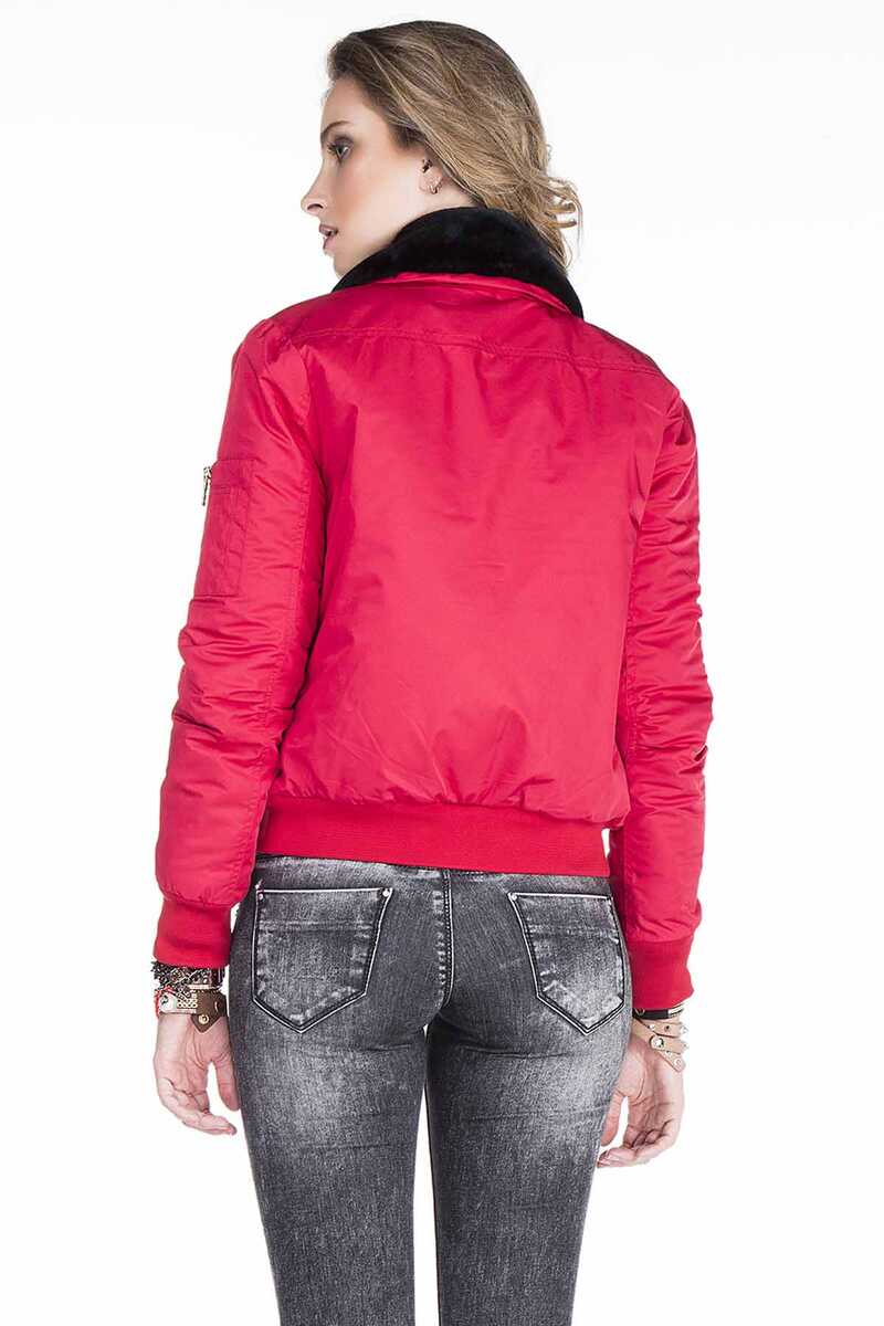 WJ141 Kadın Çıkarılabilir Kürt Yakalı Mont