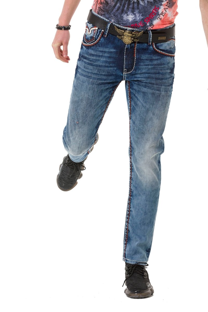 CD729 Cep Nakış Detaylı Basic Erkek Jean Pantolon