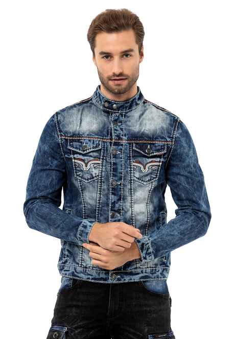 CJ279 Detaylı Erkek Jeans Ceket