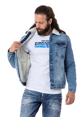 CJ294 Kürklü Erkek Denim Ceket