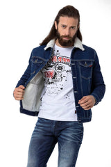 CJ294 Kürklü Erkek Denim Ceket