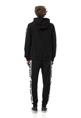 CLR162 Erkek Eşofman Takımı-Siyah ve Beyaz Yazılı